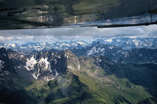 Austria mountain scenery near Innsbruck during a flight in a small plane 5.7.2020