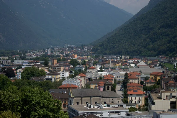 Sviçre Nin Bellinzona Kentinin Görüntüsü 2020 — Stok fotoğraf