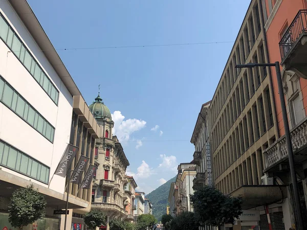 Bellinzona Schweiz Solig Dag Sommaren 2020 — Stockfoto