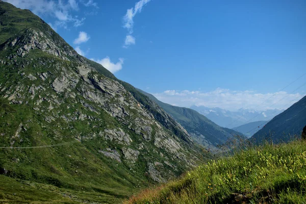 Bergpanorama Tijdens Een Roadtrip Lukmanierpas Zwitserland 2020 — Stockfoto