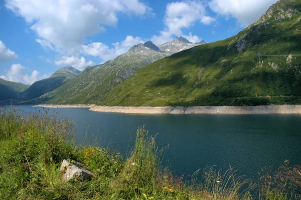 Water Reservoir Lukmanierpass Switzerland 2020 — Stock Photo, Image