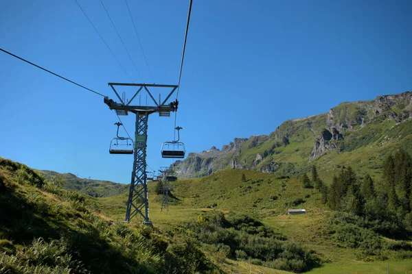 Stoeltjeslift Leidt Naar Pizol Berg Zwitserland 2020 — Stockfoto