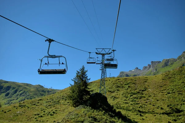 Stoeltjeslift Leidt Naar Pizol Berg Zwitserland 2020 — Stockfoto
