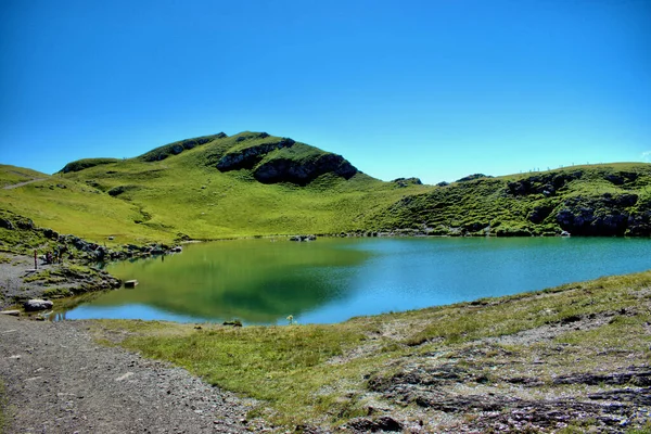 Lago Alpino Idilliaco Sul Monte Pizol Svizzera 2020 — Foto Stock
