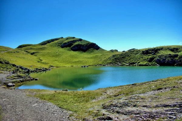 Lago Alpino Idílico Monte Pizol Suiza 2020 — Foto de Stock