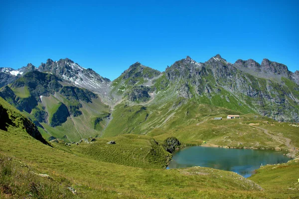 Lago Alpino Idílico Monte Pizol Suíça 2020 — Fotografia de Stock
