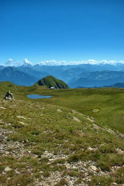 Panorama Mozzafiato Delle Montagne Svizzere Visto Dal Monte Pizol 2020 — Foto Stock