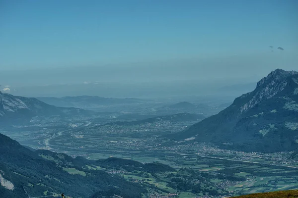 Rheintal Der Schweiz Und Liechtenstein Vom Pizol Aus Gesehen 2020 — Stockfoto