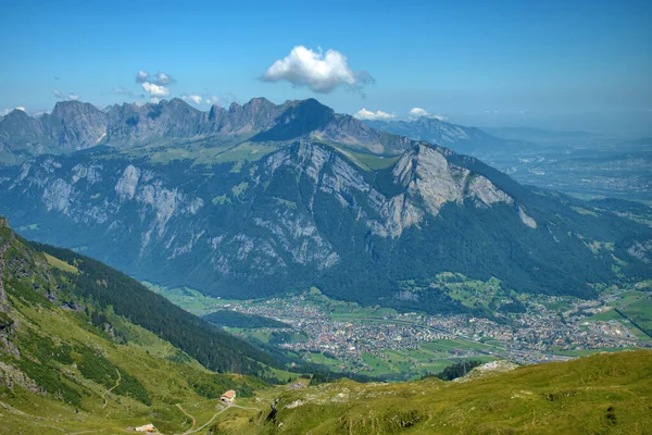 Rheintal Der Schweiz Und Liechtenstein Vom Pizol Aus Gesehen 2020 — Stockfoto