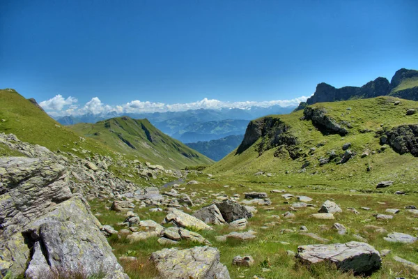 Uitzicht Vanaf Berg Pizol Zwitserland 2020 — Stockfoto