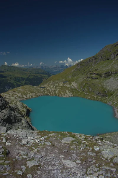 Paesaggio Idilliaco Del Lago Sulla Cima Del Monte Pizol Svizzera — Foto Stock