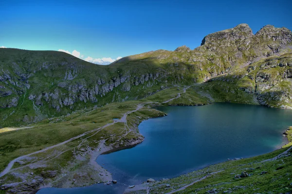 Härlig Sjöutsikt Toppen Berget Pizol Schweiz 2020 — Stockfoto