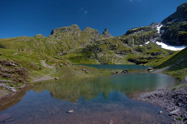 Hermosa Vista Lago Cima Del Monte Pizol Suiza 2020 —  Fotos de Stock