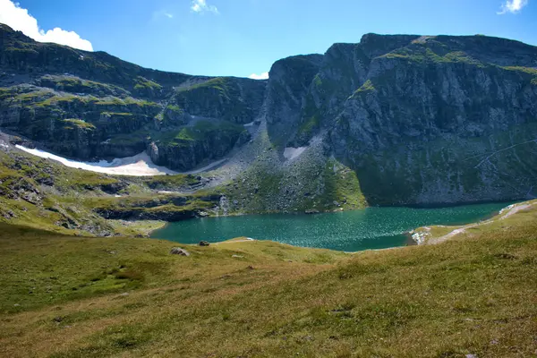 Hermosa Vista Lago Cima Del Monte Pizol Suiza 2020 — Foto de Stock