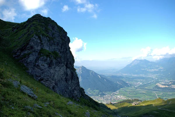 Uitzicht Rhijnvallei Van Zwitserland Liechtenstein Vanaf Pizol 2020 — Stockfoto