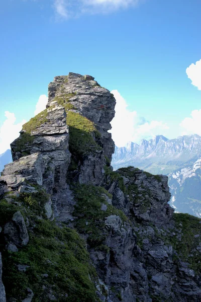 Dramatická Skalní Formace Hoře Pizol Švýcarsku 2020 — Stock fotografie
