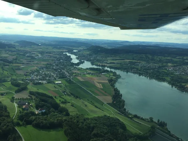 Switzerland cross country flight in a small airplane 30.7.2016