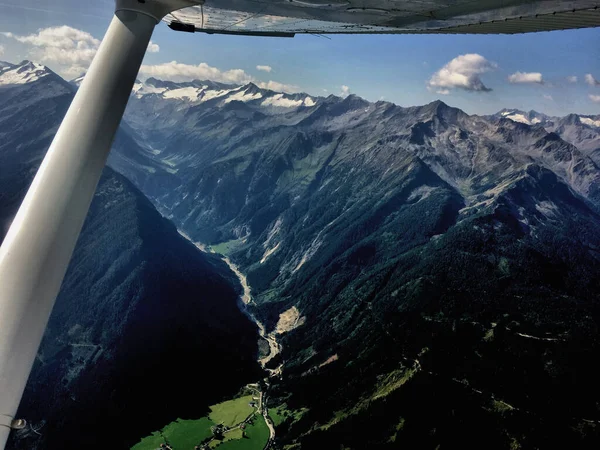 Incroyable Paysage Montagne Autrichien Depuis Petit Avion 2017 — Photo