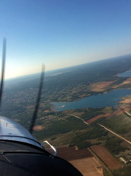 Com Avião Sobre Croácia Agosto 2016 — Fotografia de Stock