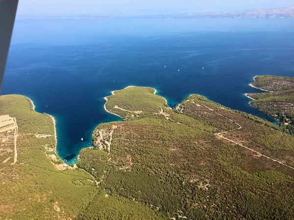 Hırvatistan Güzel Kıyı Şeridi Boyunca Uçuş 2017 — Stok fotoğraf