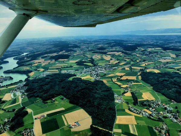 Vliegtuigpanorama Zwitserland 2016 — Stockfoto