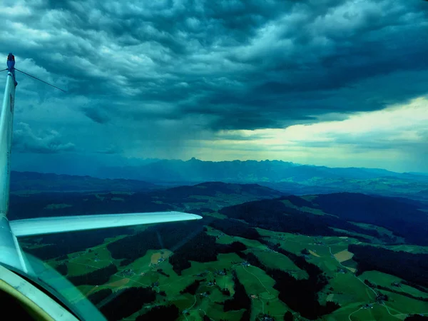Panorama Avião Sobre Suíça 2016 — Fotografia de Stock