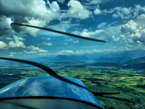 Letecké Panorama Nad Švýcarskem 2016 — Stock fotografie