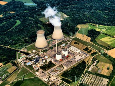 Almanya 'daki Gundremmingen Nükleer Santrali 27.7.2018