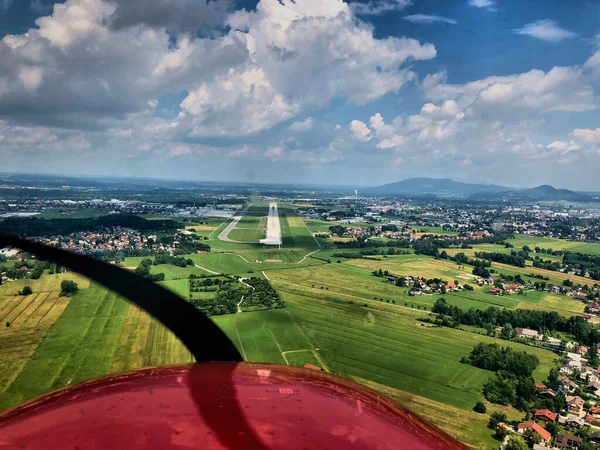 Přílet Letiště Salcburku Rakousku 2018 — Stock fotografie