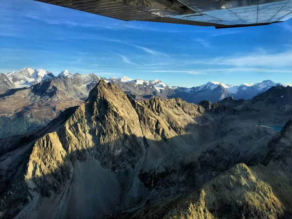 Incroyable Panorama Montagne Suisse Depuis Avion 2016 — Photo