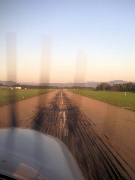 Final Approach Airport Saint Gallen Altenrhein Switzerland 2015 — Stock Photo, Image