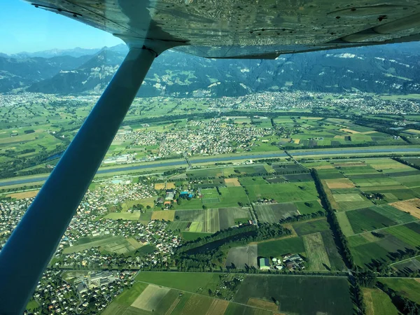 Flight over the rhine valley in Switzerland 23.6.2016