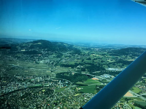 Objevování Švýcarska Malém Letadle 2017 — Stock fotografie