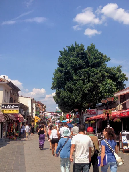 Ohrid Belvárosában Macedónia 2015 — Stock Fotó