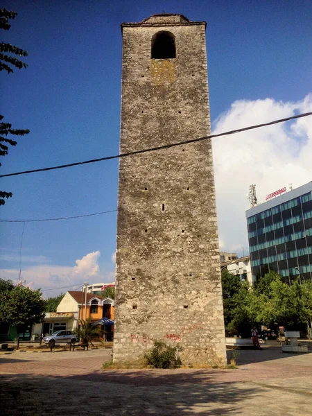 Kleiner Turm Zentrum Von Podgorica Montenegro 2015 — Stockfoto