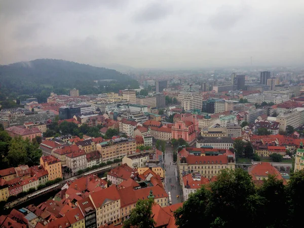 Vista Sobre Cidade Ljubljana Eslovênia 2015 — Fotografia de Stock