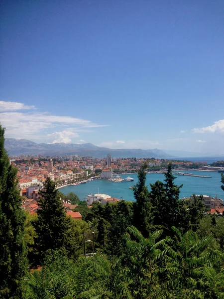 Vue Sur Split Croatie Par Une Chaude Journée Été 2015 — Photo