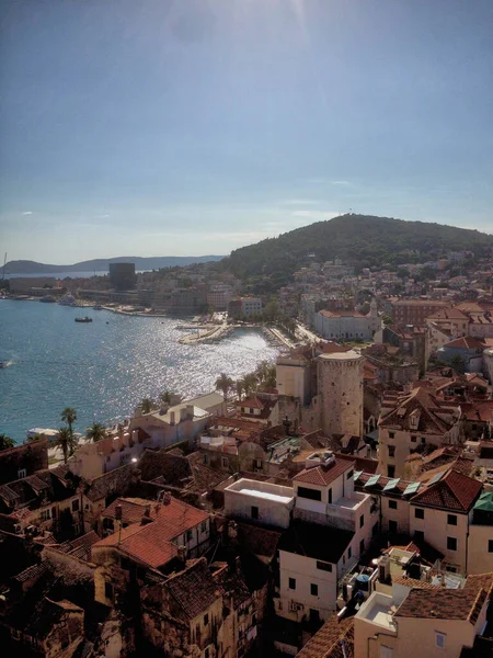 Kilátás Splitre Horvátországban Egy Forró Nyári Napon 2015 — Stock Fotó