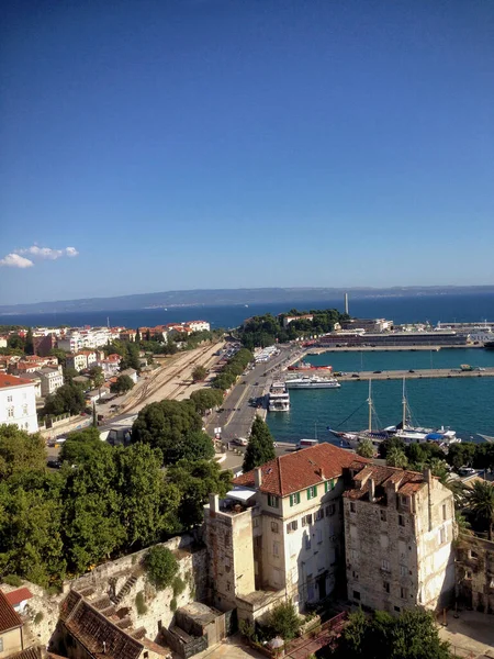 Pohled Split Chorvatsku Horkého Letního Dne 2015 — Stock fotografie