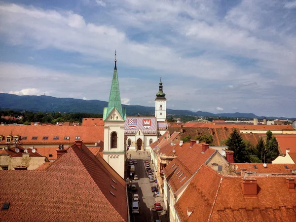 Vista Sobre Zagreb Croacia 2015 — Foto de Stock