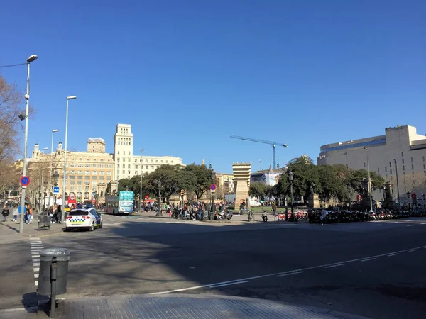 Big Square City Barcelona Spain 2017 — Stock Photo, Image