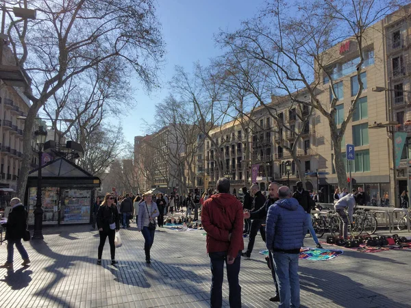 스페인 바르셀로나의 블라스 쇼핑가 2017 — 스톡 사진