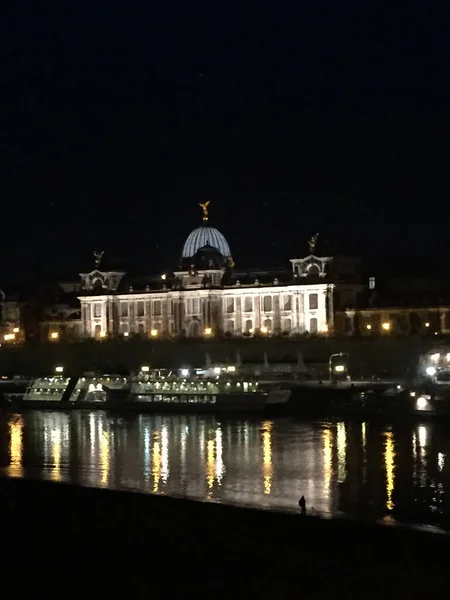 Dresde Alemania Por Noche 2016 — Foto de Stock