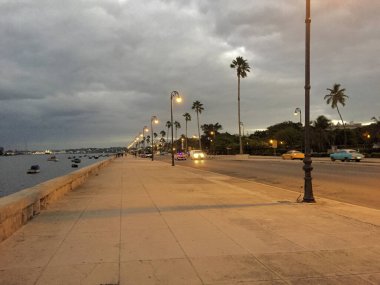 Malecon, Havana, Küba Şafak 10.1.2017