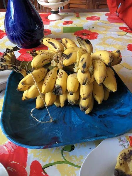 Fresh Bananas Plate Trinidad Cuba 2016 — Stock Photo, Image