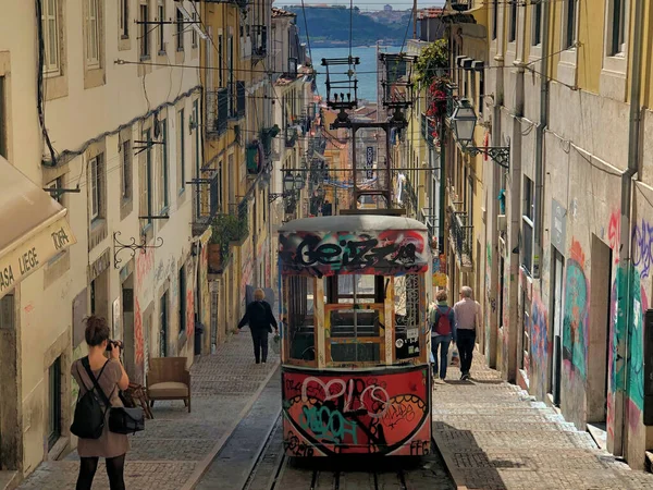 Типовий Кабель Центрі Лісабона Португалія 2019 — стокове фото