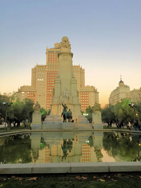 Monumento Miguel Cervantes Madrid 2016 — Foto de Stock