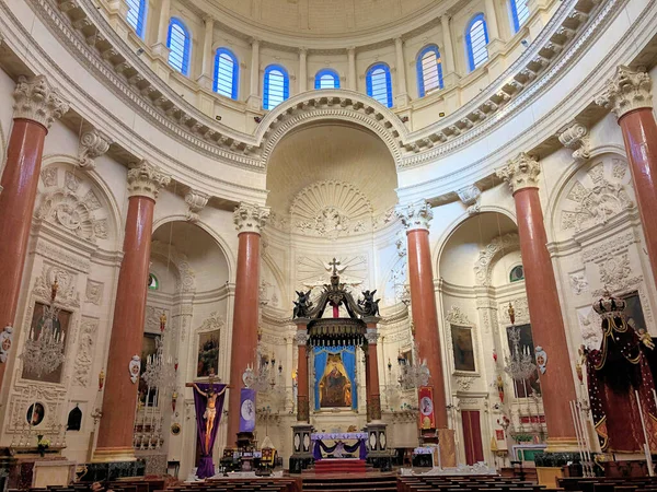 Dentro Igreja Valetta Malta 2020 — Fotografia de Stock