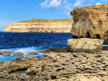 Malta 'daki Gozo adasındaki Dwejra körfezi 9.3.2020
