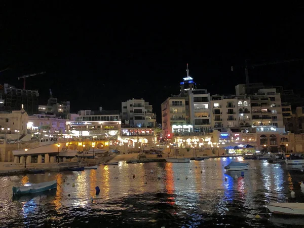 Sliema Malta Der Nacht 2020 — Stockfoto